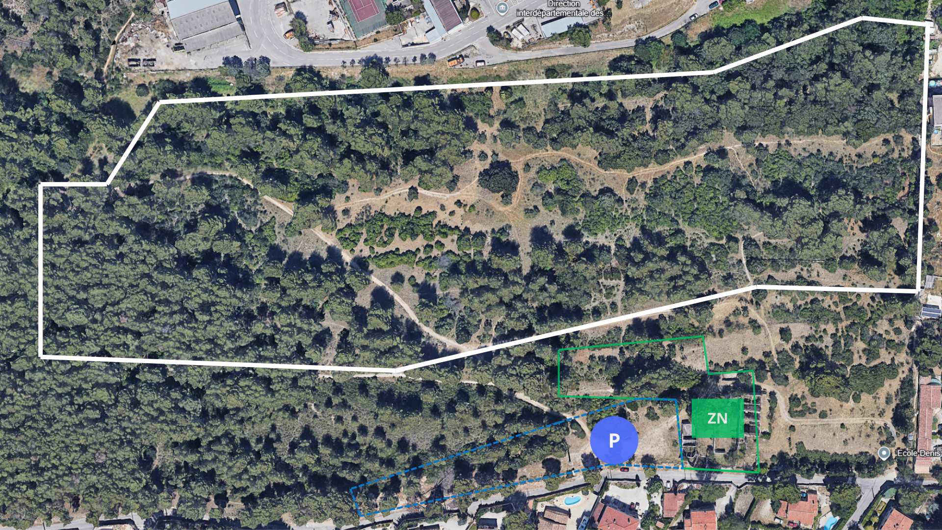 Vue satellite du terrain d'airsoft Septèmes-les-Vallons